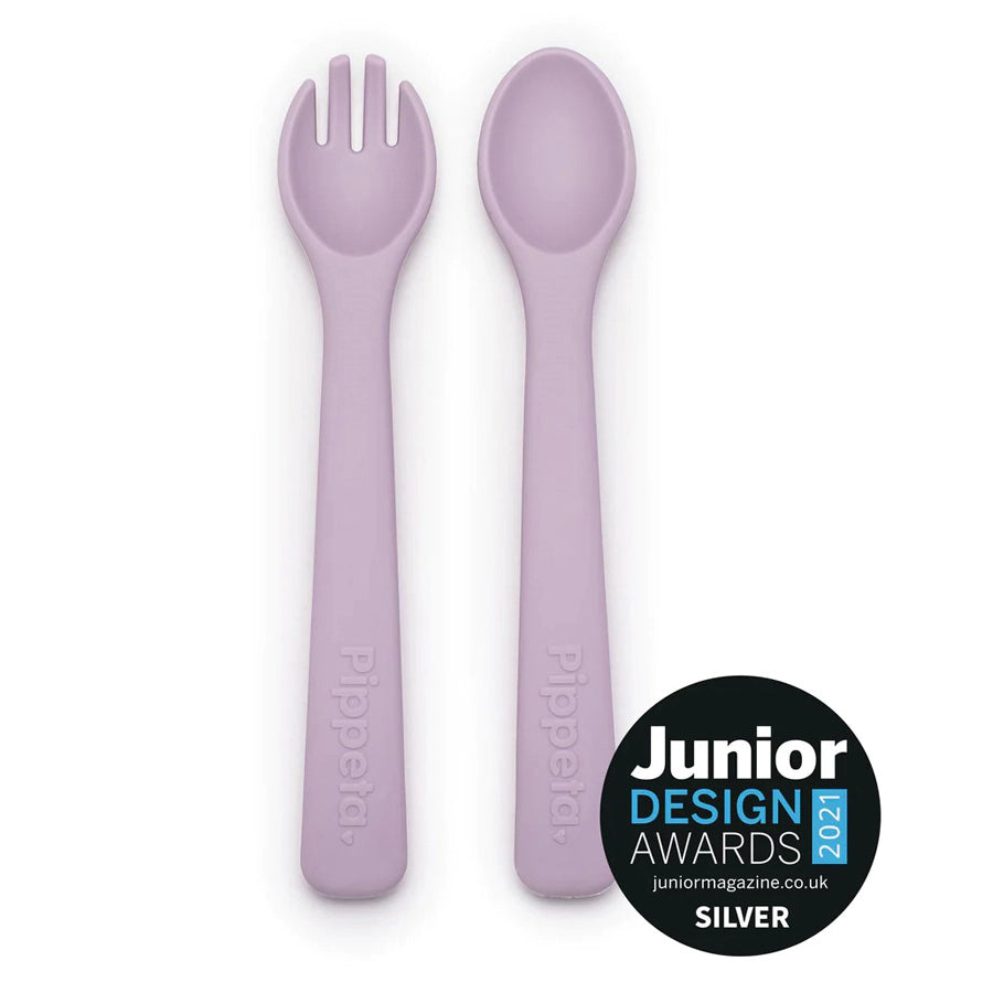 Pippeta Silicone Spoon & Fork (Lilac) Pippeta Silicone Spoon & Fork (Lilac)