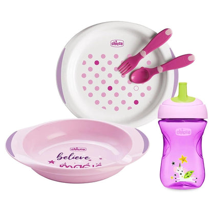 Chicco Weaning Set 12M+ Girl (Pink)
