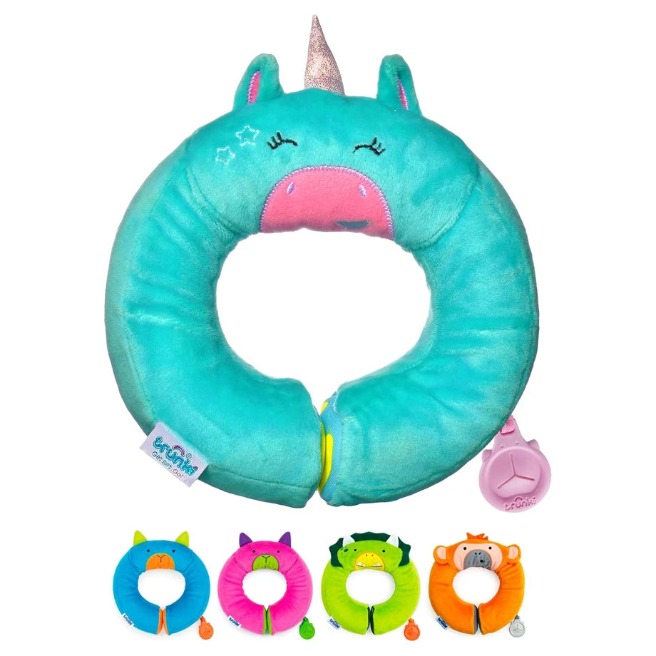 Trunki Travel Neck Pillow Includes Grip for Comforter (Blue)