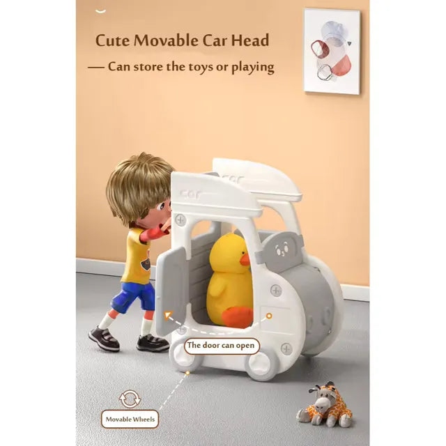 Little Angel Kids Toys Organizer Cabinet With Bins & Car Cart Small