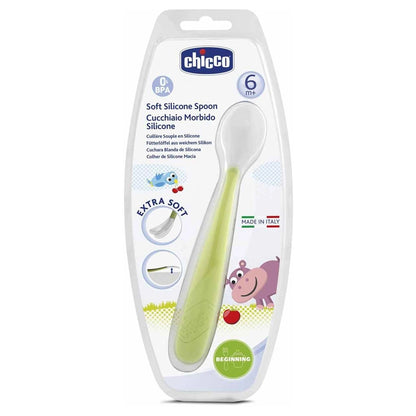Chicco Soft Silicone Spoon 6M+(Green)