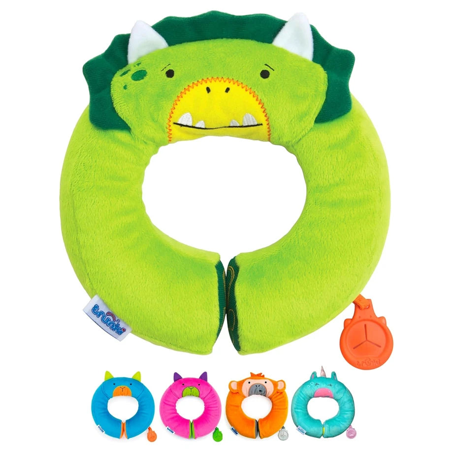 Trunki Travel Neck Pillow Includes Grip for Comforter (Green)