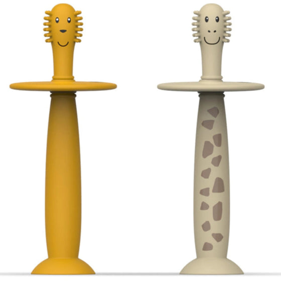 Matchstick Monkey Training Toothbrush With Stopper Lion and Giraffe Matchstick Monkey Training Toothbrush With Stopper Lion and Giraffe