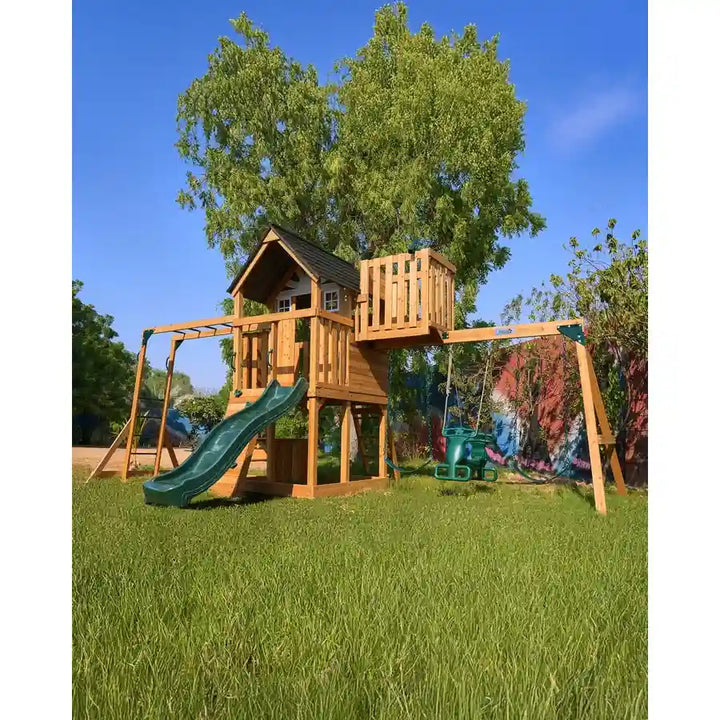 Dynamic Sports Arabian Leopard Wooden Swing Set