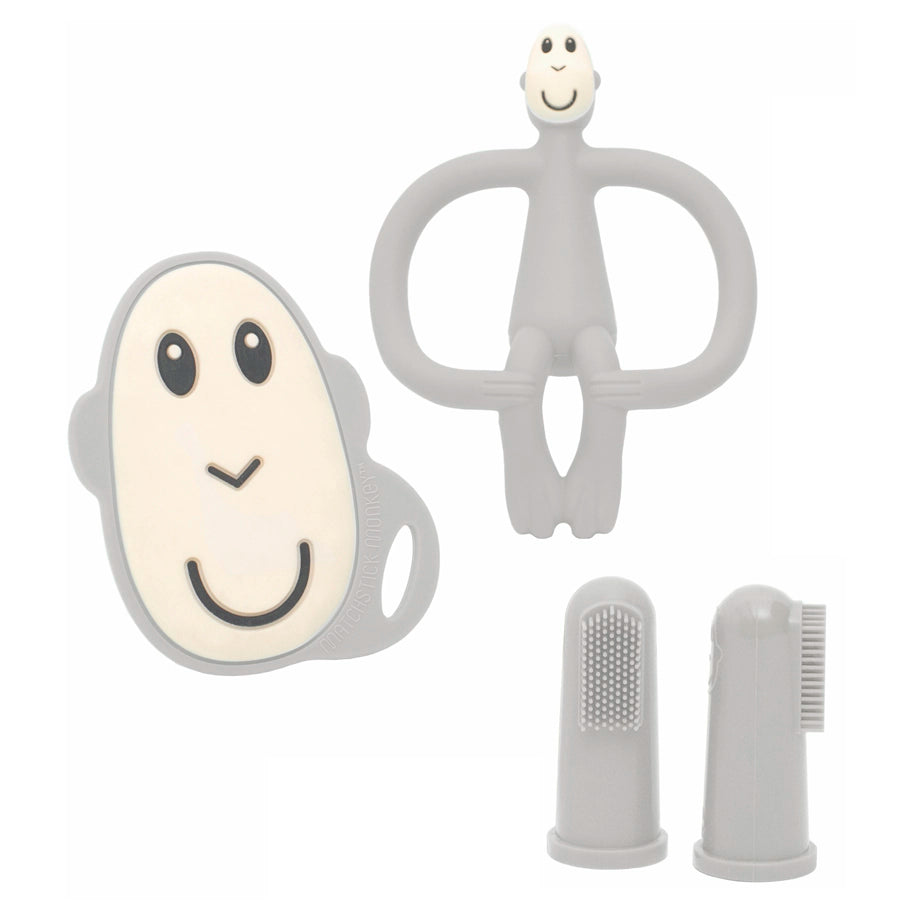 Matchstick Monkey Teething Starter Set Cool (Grey) Matchstick Monkey Teething Starter Set Cool (Grey)