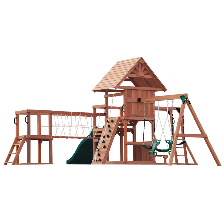 Mountpeak Doble Decker Everest Swing Set & Playhouse With Wooden Roof