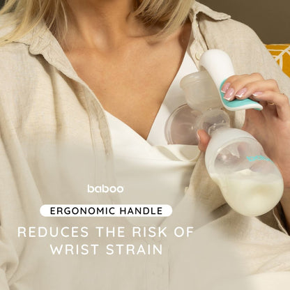 Baboo Manual Breast Pump with 4-Level Suction & 130ml Feeding Bottle Set