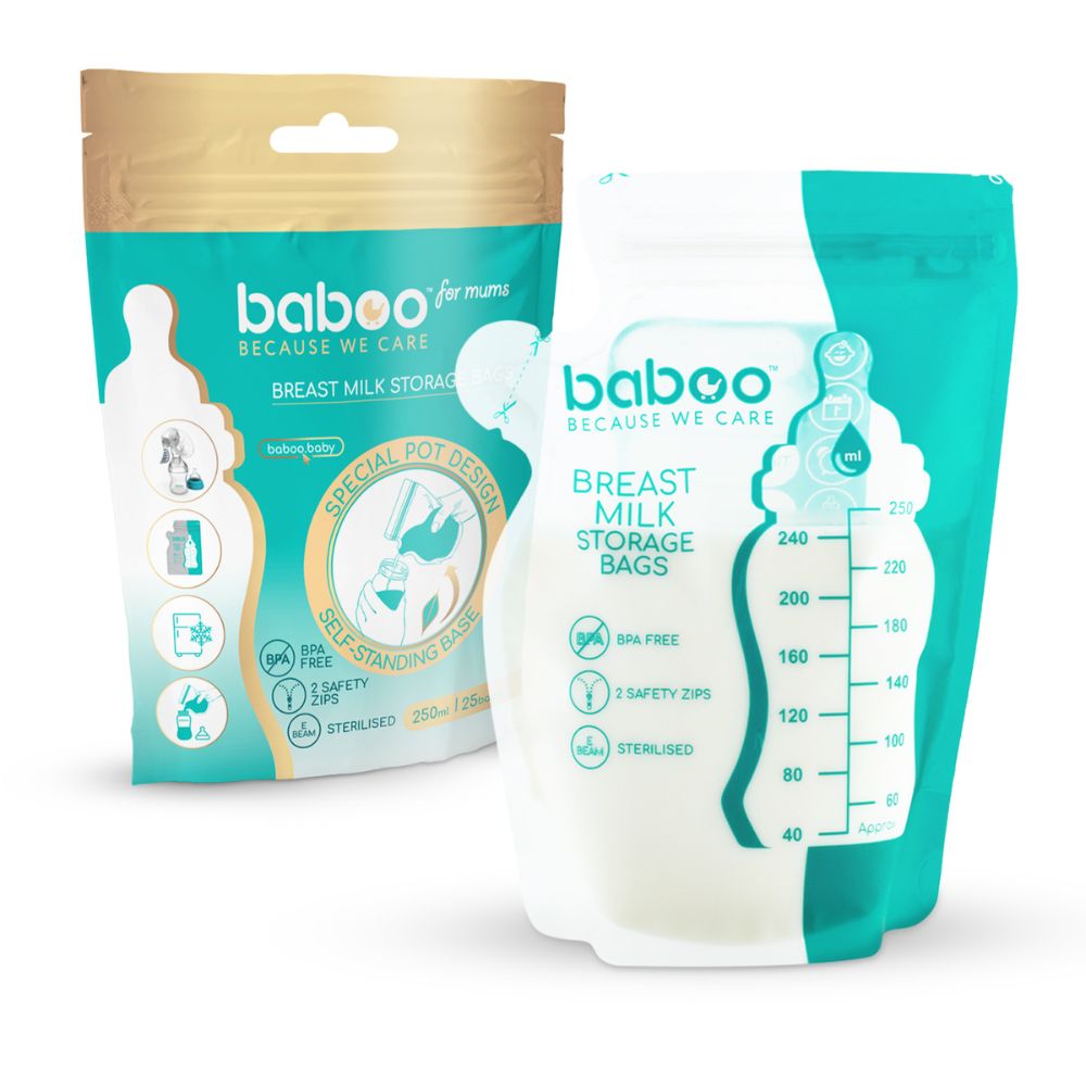 Baboo Easy Pour Breastmilk Bags 25pcs, 250ml Capacity