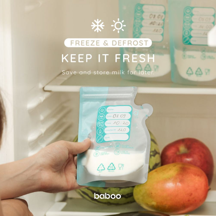 Baboo Easy Pour Breastmilk Bags 25pcs, 250ml Capacity