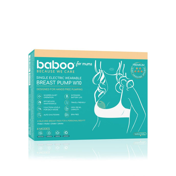 Baboo Single Electric Wearable Breast Pump 180ml (Cacao)