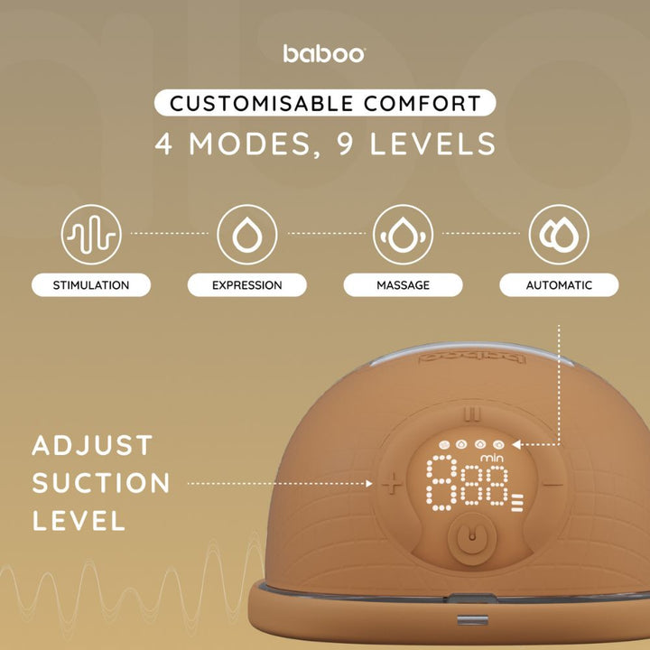Baboo Single Electric Wearable Breast Pump 180ml (Cacao)