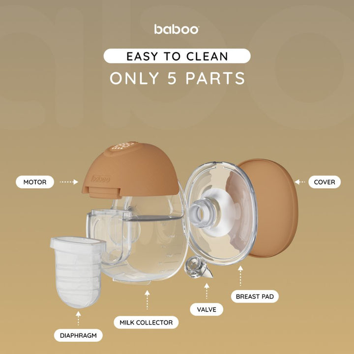 Baboo Single Electric Wearable Breast Pump 180ml (Cacao)