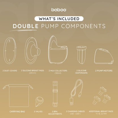 Baboo Single Electric Wearable Breast Pump 180ml (Cacao)