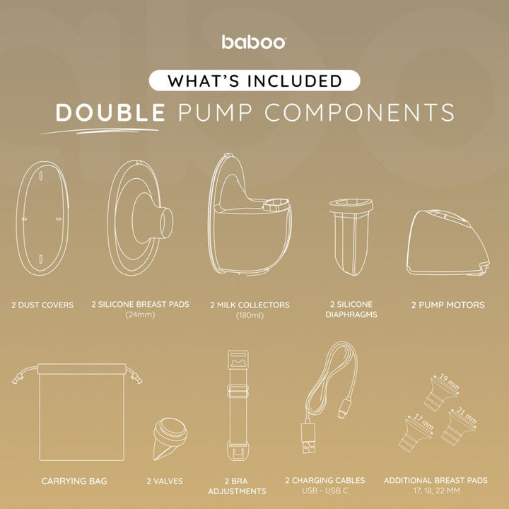 Baboo Single Electric Wearable Breast Pump 180ml (Cacao)