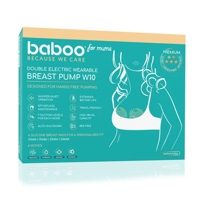 Baboo Double Wearable Electric Breast Pump Hands-Free (Cacao)