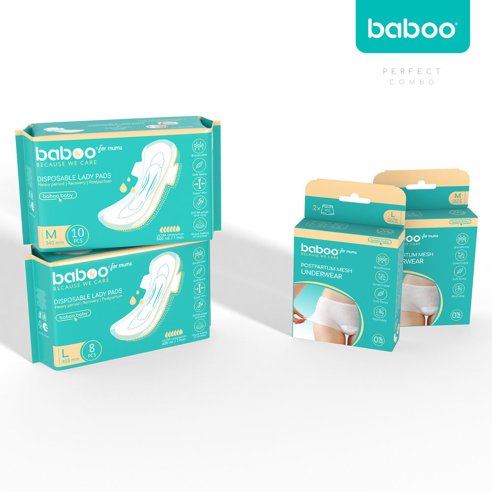 Baboo Postpartum Mesh Underwear Disposable 2 Count