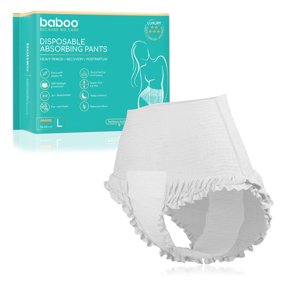 Baboo Disposable Postpartum Absorbant Pads Large (5pcs)