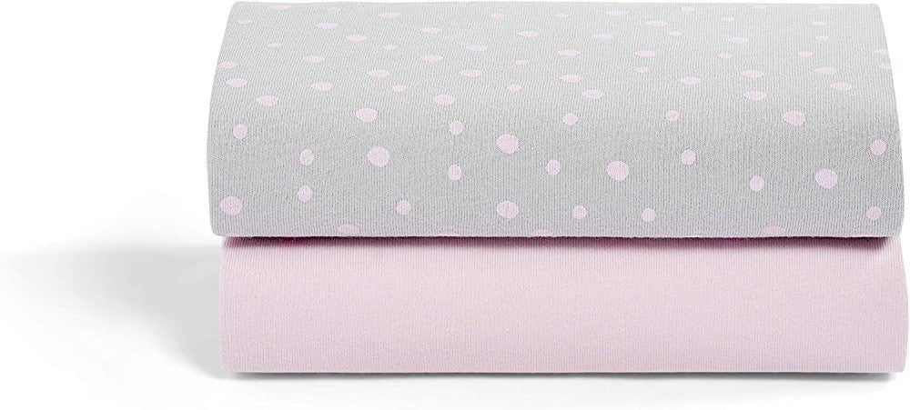 Snuz - Crib Fitted Sheets - Pack of 2 (Rose Spot)