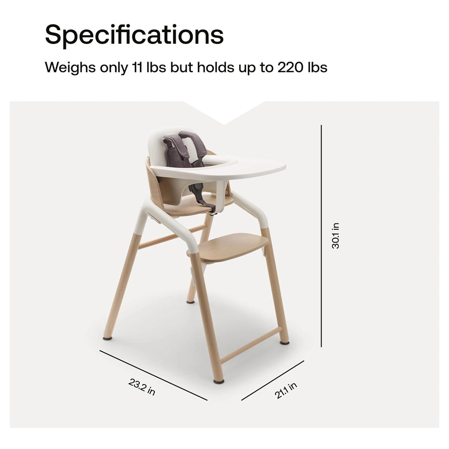 Bugaboo Giraffe High Chair Base (Neutral Wood / White)