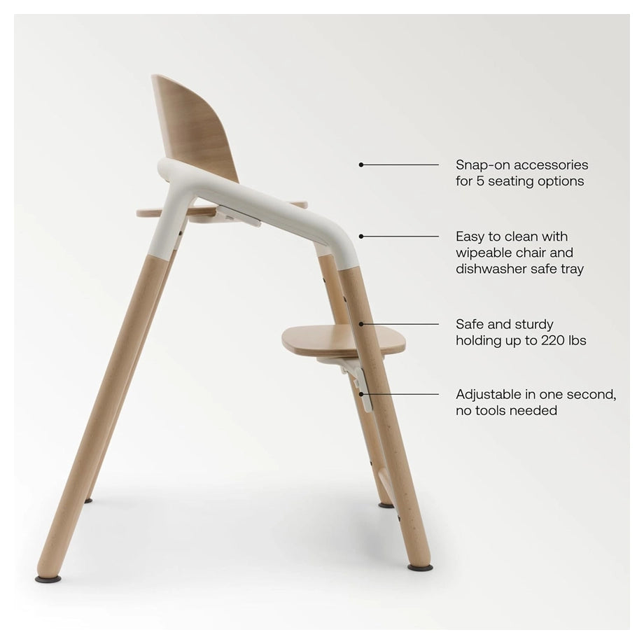 Bugaboo Giraffe High Chair Base (Neutral Wood / White)