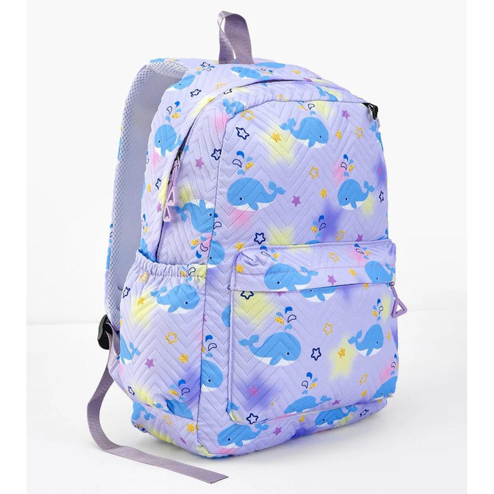 Fab N Funky All Over Shark Printed Backpack Lunch Bag and Pencil Case Set 17”(Grey)