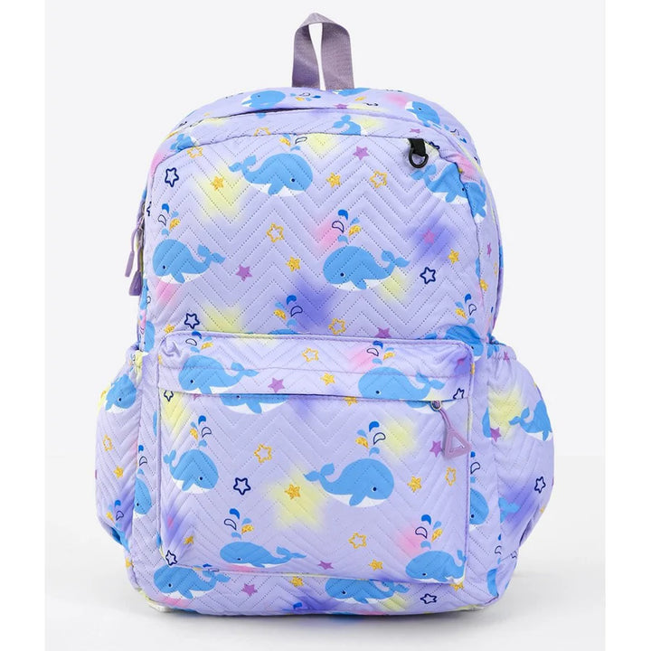 Fab N Funky All Over Shark Printed Backpack Lunch Bag and Pencil Case Set 17”(Grey)
