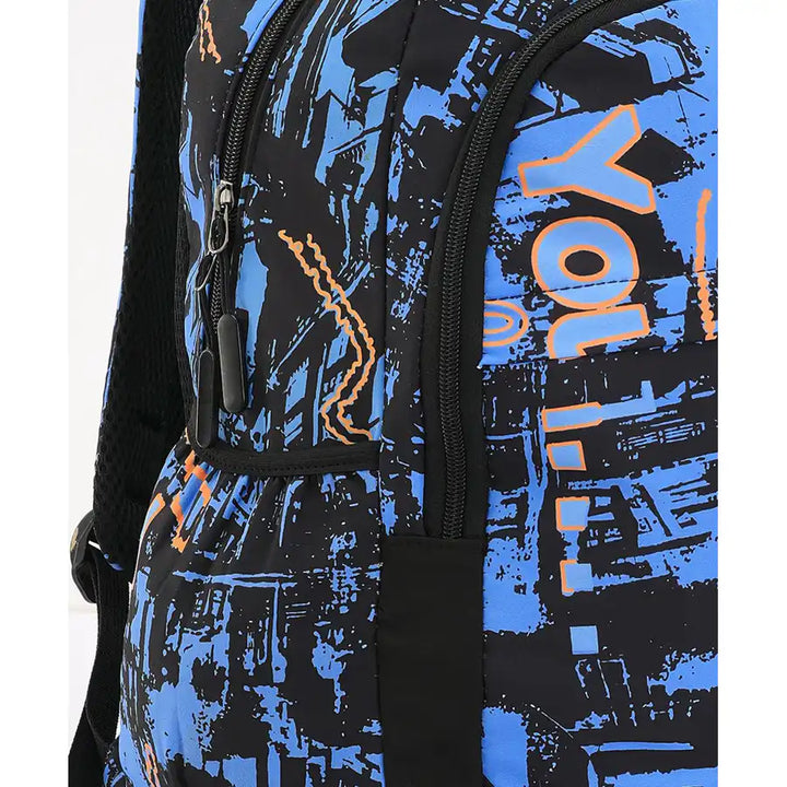 Fab N Funky All Over Love Printed Backpack Lunch Bag and Pencil Case Set 17”(Purple-Blue)