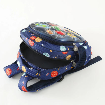 Fab N Funky Space and Dino Printed Backpack 12”(Blue)