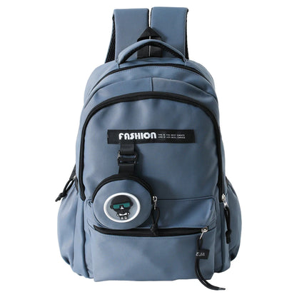 Fab N Funky Solid Backpack with Coin Purse 17”(Blue)