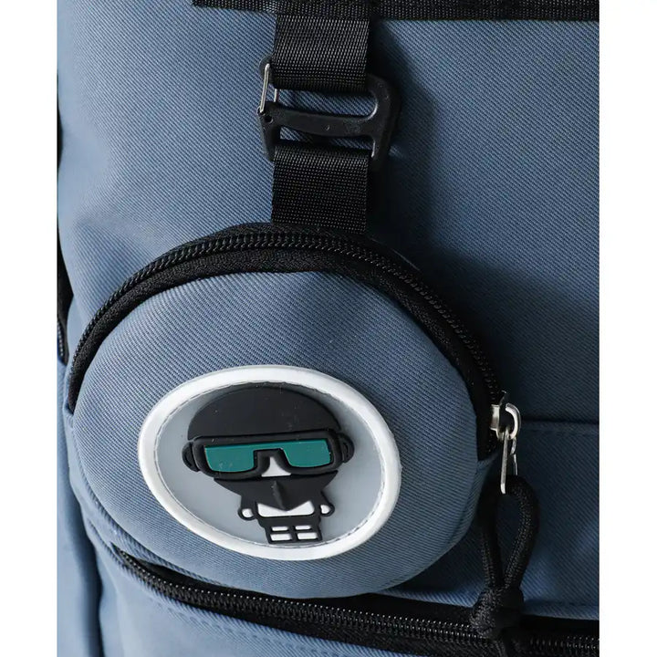 Fab N Funky Solid Backpack with Coin Purse 17”(Blue)