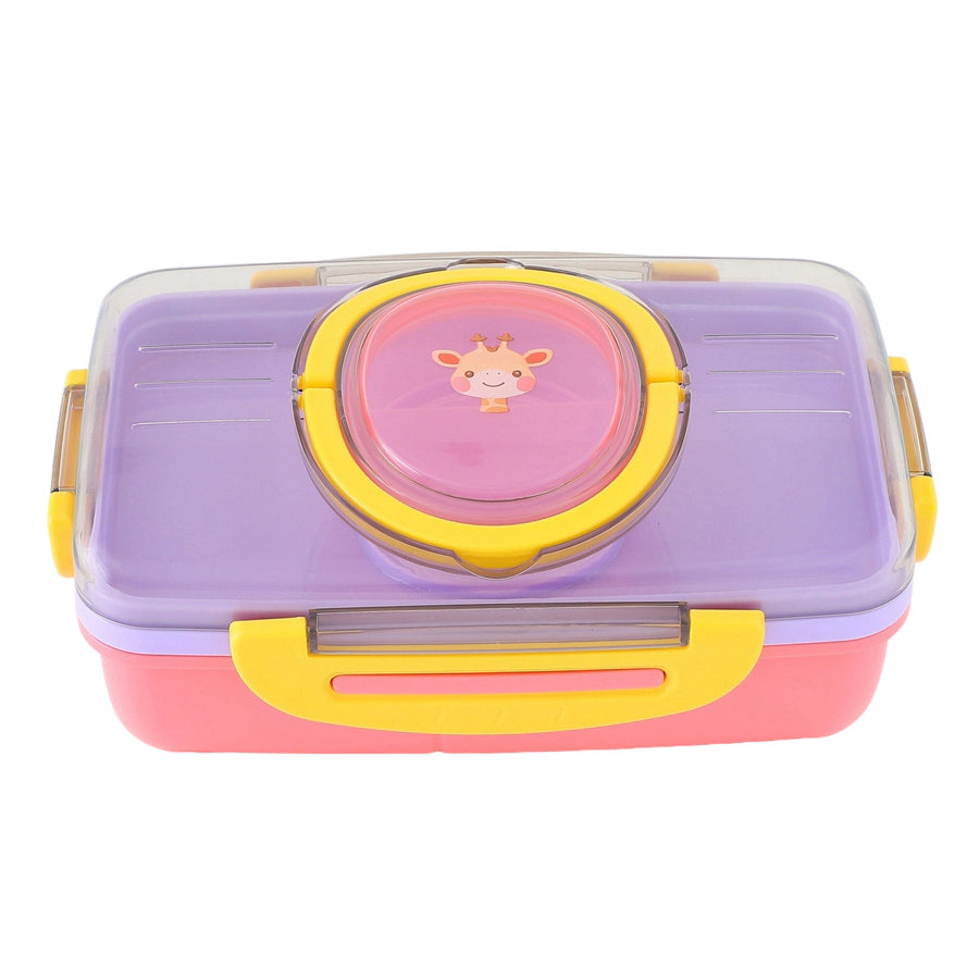 صندوق غداء فاب إن فانكي كيدز بتصميم زرافة (أرجواني-وردي)