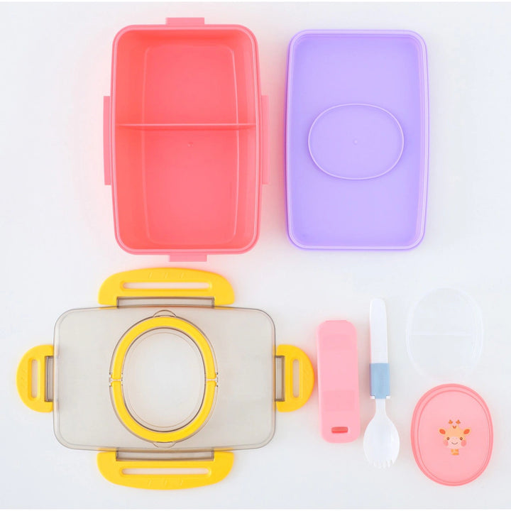 Fab N Funky Kids Giraffe Themed Lunchbox (Purple-Pink)