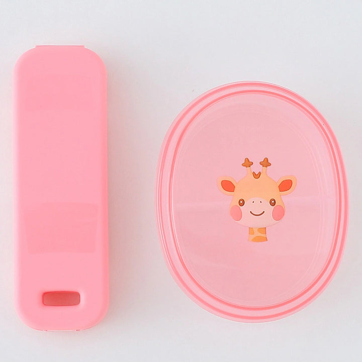 Fab N Funky Kids Giraffe Themed Lunchbox (Purple-Pink)