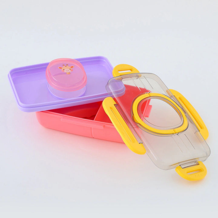 Fab N Funky Kids Giraffe Themed Lunchbox (Purple-Pink)
