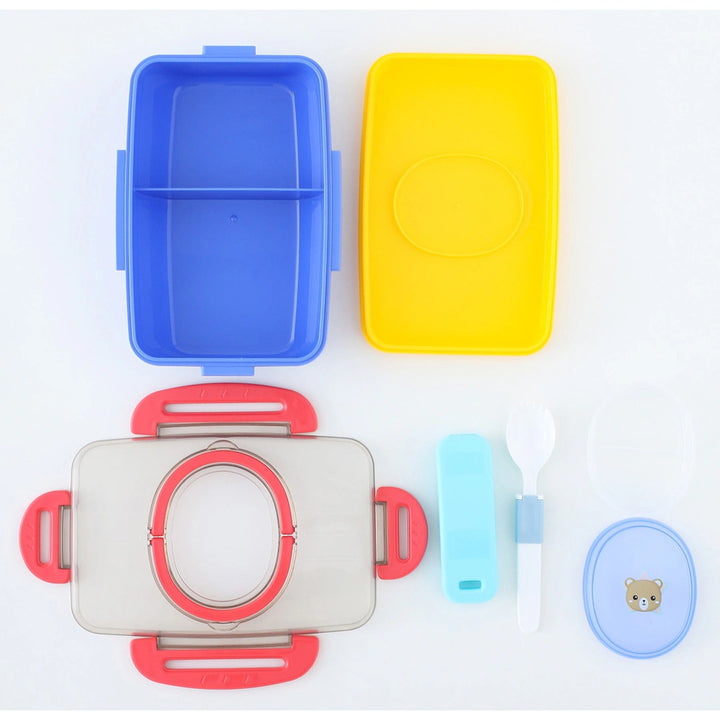 Fab N Funky Kids Bear Themed Lunchbox (Blue-Yellow)