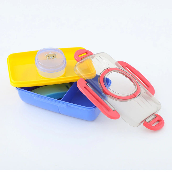 Fab N Funky Kids Bear Themed Lunchbox (Blue-Yellow)