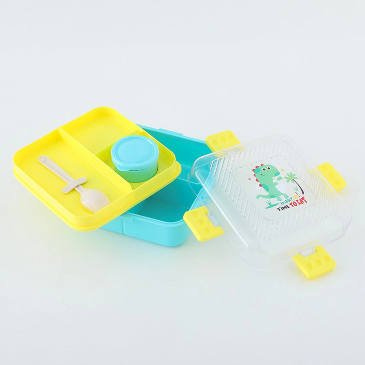 Fab N Funky Dino Themed Lunchbox (Yellow-Blue)