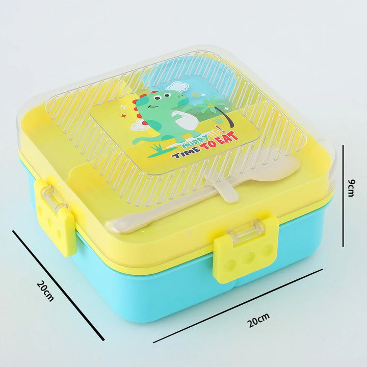 Fab N Funky Dino Themed Lunchbox (Yellow-Blue)