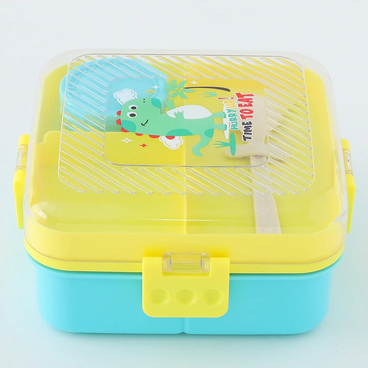 Fab N Funky Dino Themed Lunchbox (Yellow-Blue)