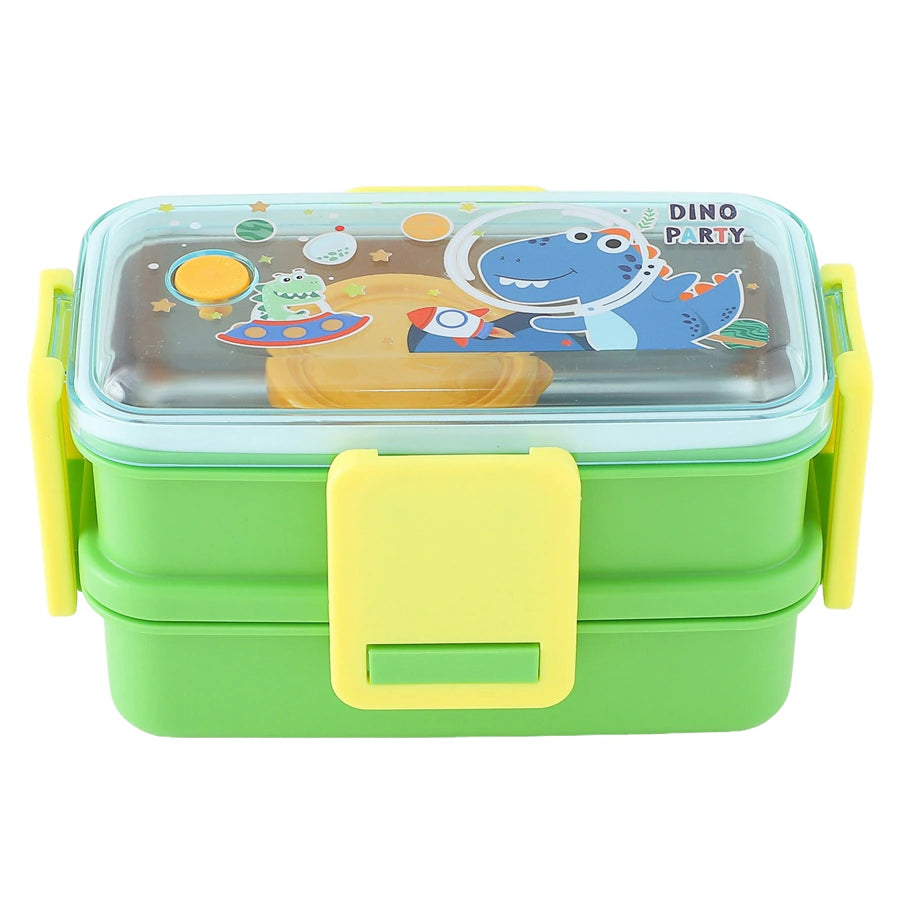 صندوق غداء فاب إن فانكي ديناصور ذو طبقتين (أخضر)
