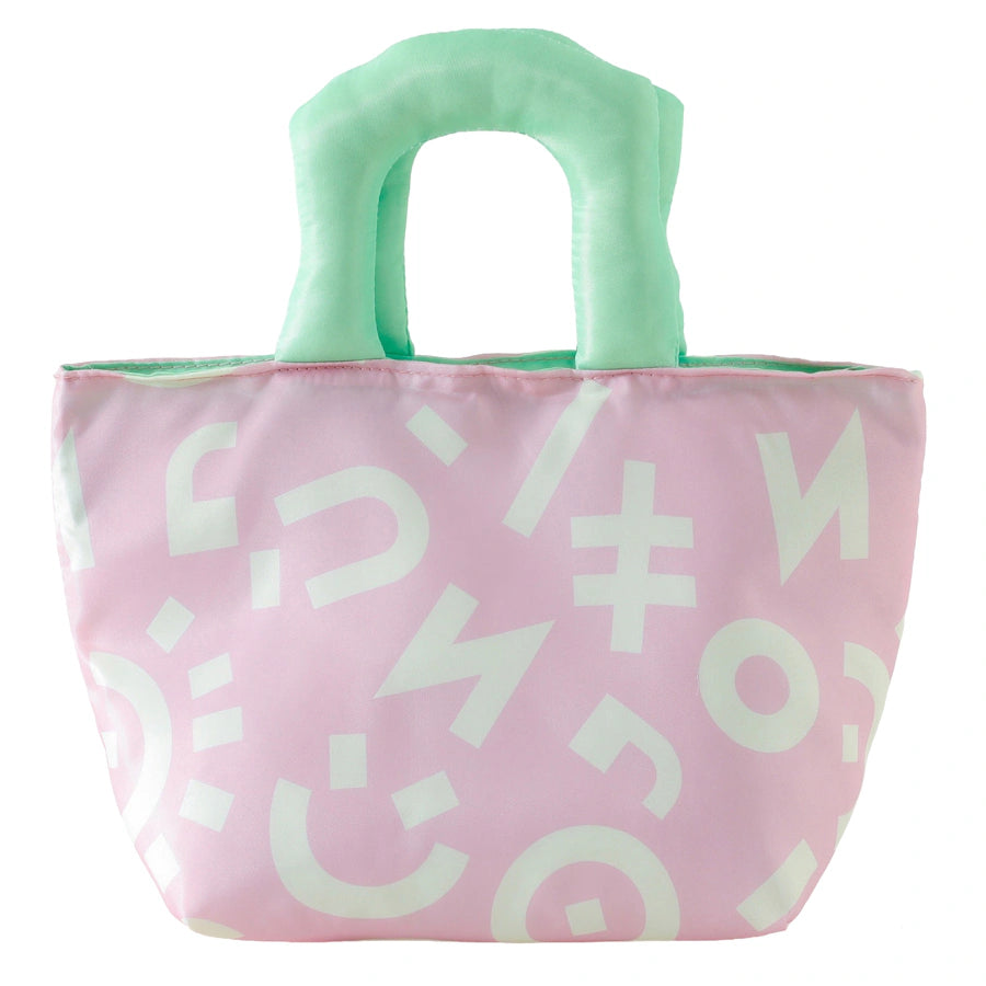 حقيبة غداء بتصميم لافتات فاب إن فانكي للأطفال (وردي)