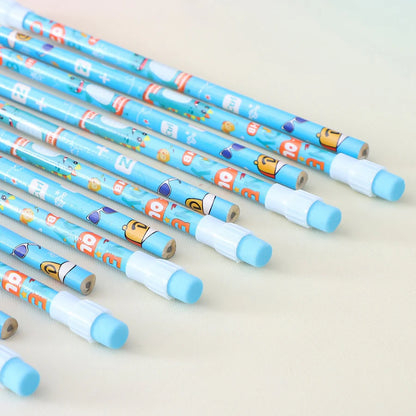 Fab N Funky Dino Theme HB Pencils With Sharpener and Pencil Grip 14pcs (Blue)