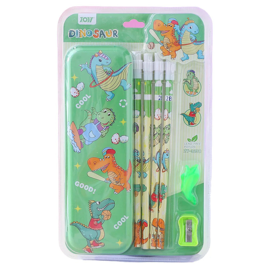 Fab N Funky Dino Theme Stationery Set 7pcs (Light Green)