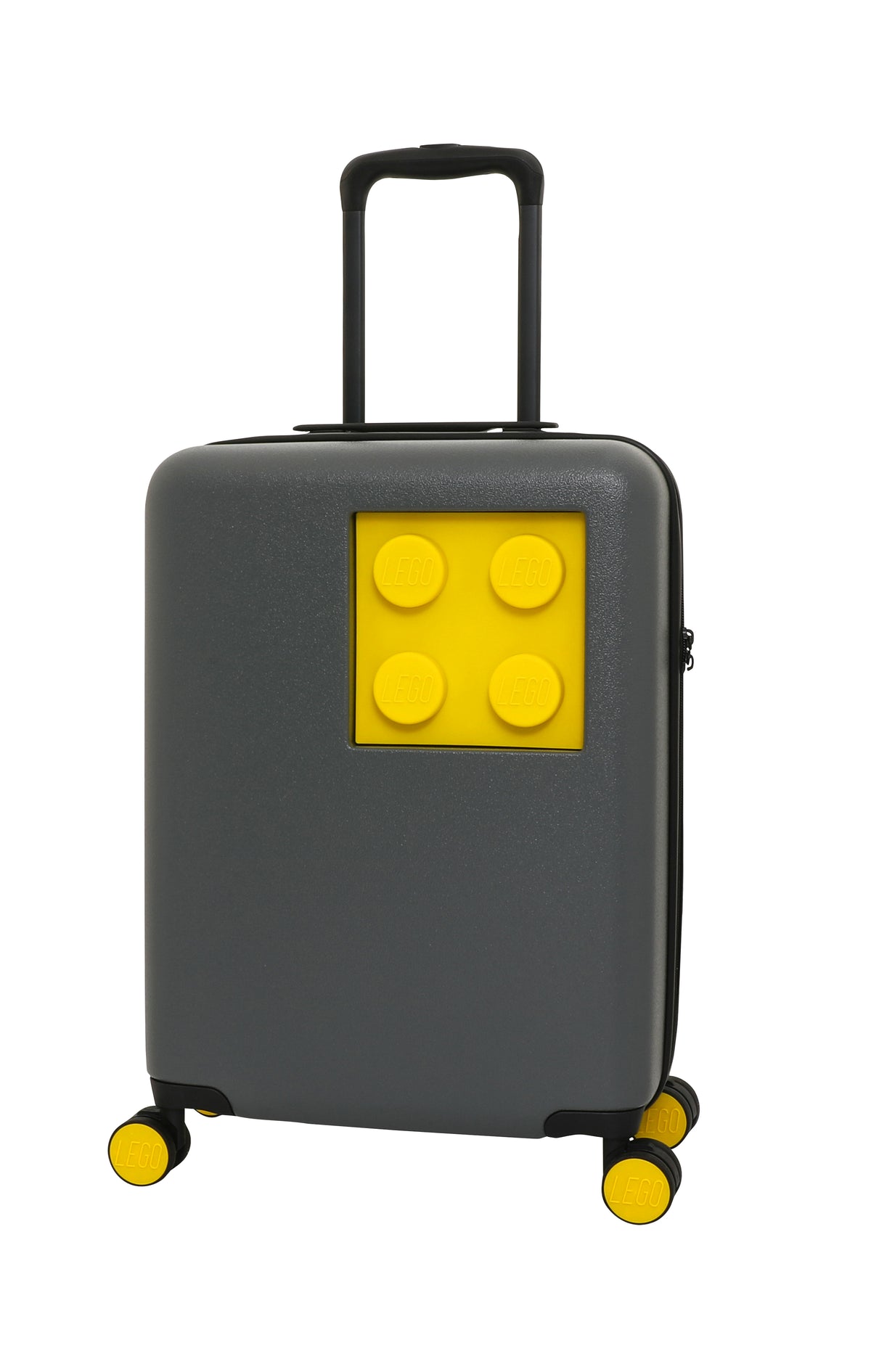 LEGO Brick 2x2 20-Inch Trolley Suitcase - Stone Grey/Bright Yellow