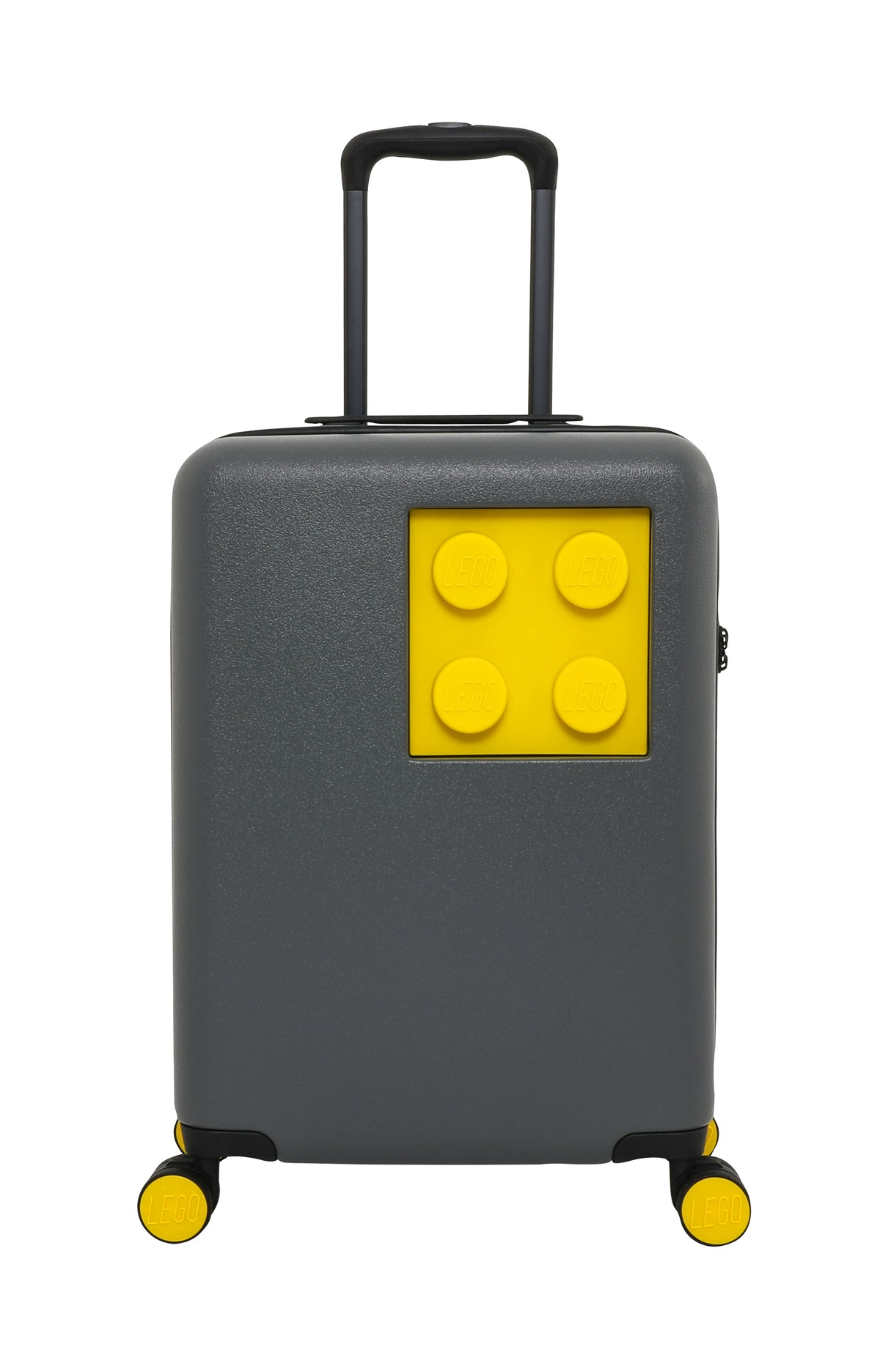 LEGO Brick 2x2 20-Inch Trolley Suitcase - Stone Grey/Bright Yellow