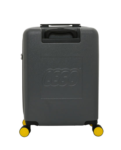 LEGO Brick 2x2 20-Inch Trolley Suitcase - Stone Grey/Bright Yellow