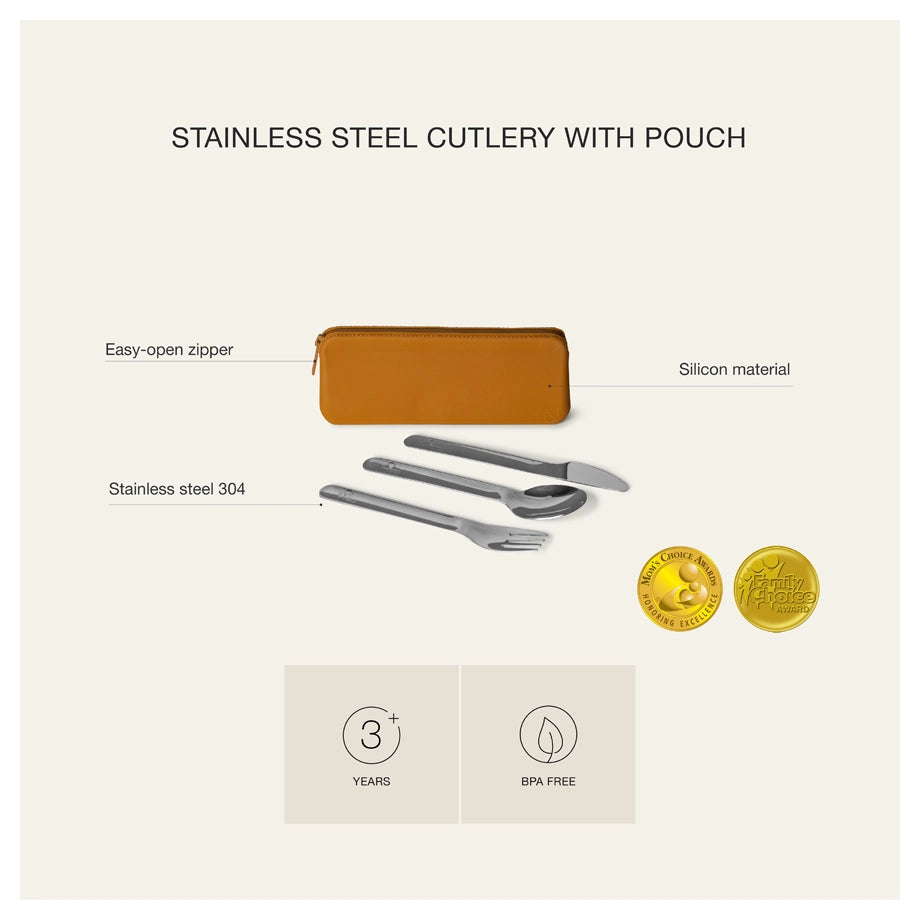 Citron SS Cutlery with Pouch (Blush Pink)