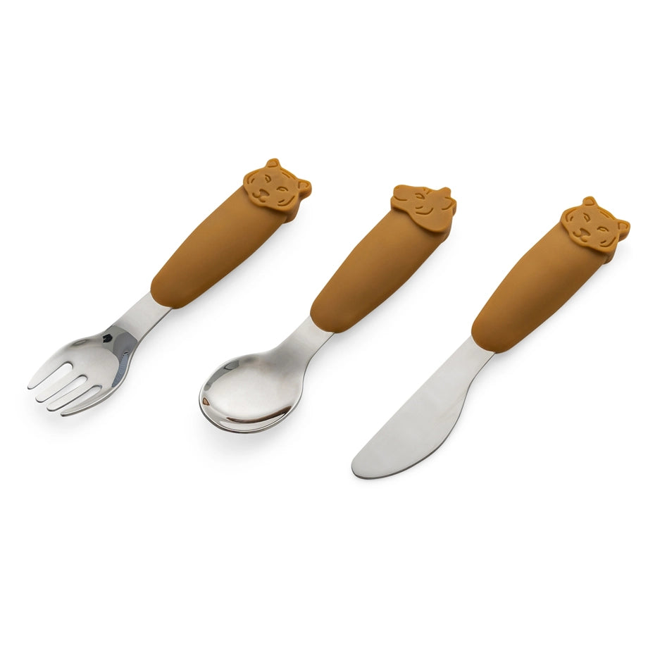 Citron Silicone Cutlery Set with Pouch (Tiger)