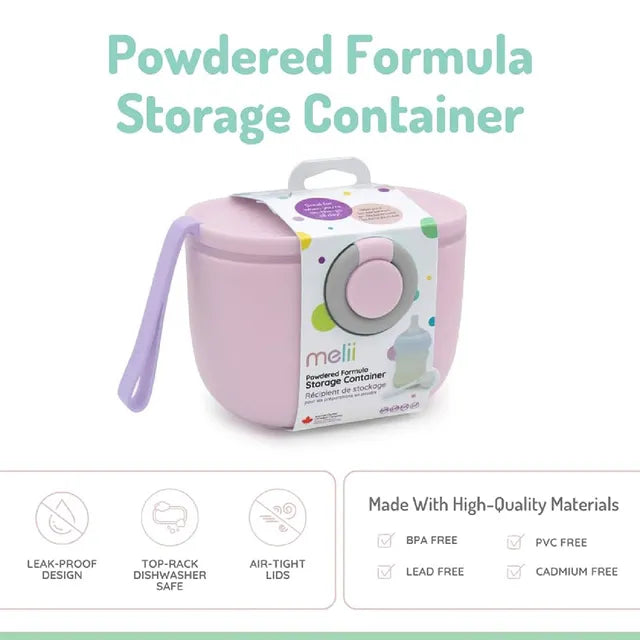 Melii Portable Baby Formula & Snack Dispenser With Scoop 6 Pack (Pink)