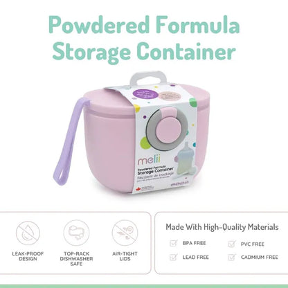 Melii Portable Baby Formula & Snack Dispenser With Scoop 6 Pack (Pink)